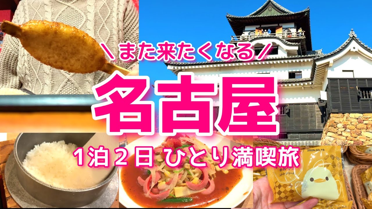 【名古屋vlog】1泊2日・女ひとり旅！名古屋のグルメ&観光・満喫旅が最高すぎた！国宝・犬山城に感激！／ほぼ宝くじ当選で悶絶ｗ