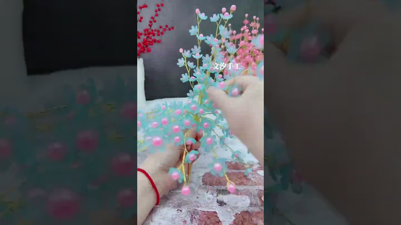 幸福花详细组装教程安排上了，学会了这个方法再也不用担心组装不好看了 手工diy 教程 简单易学 串珠手工 创作灵感