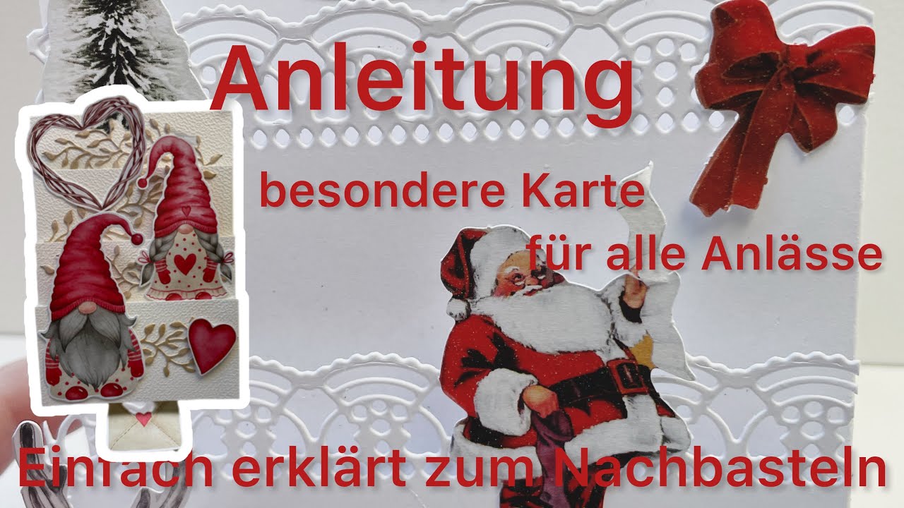 Anleitung❤️besondere Karte basteln aus Actionpapier🎄Einfach👍toll👍besonders👍Aufstellkarte❤️ 3D 🤩