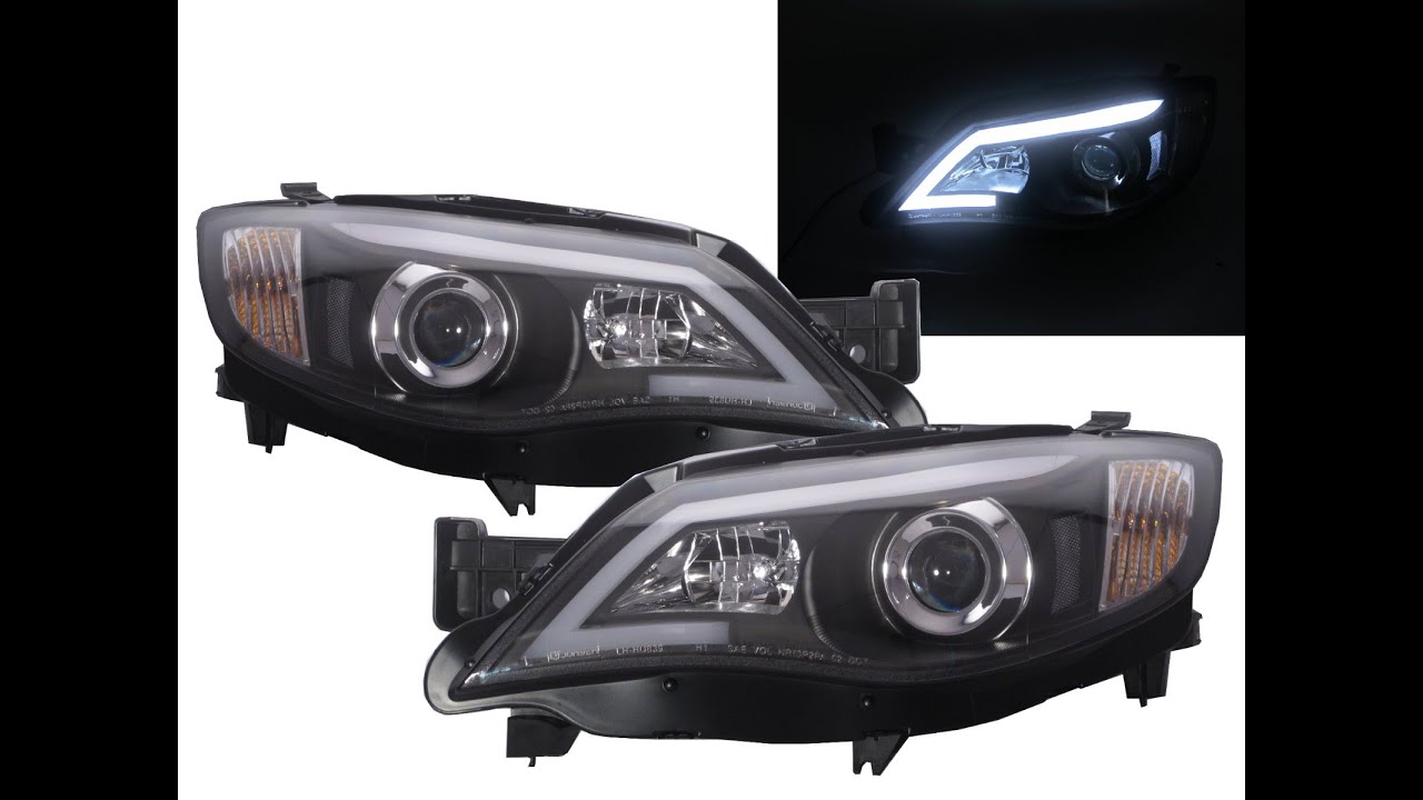 IMPREZA Outback 2008-2013 Projector Headlight LED DRL R8Look BLACK for SUBARU WRX LHD RHD