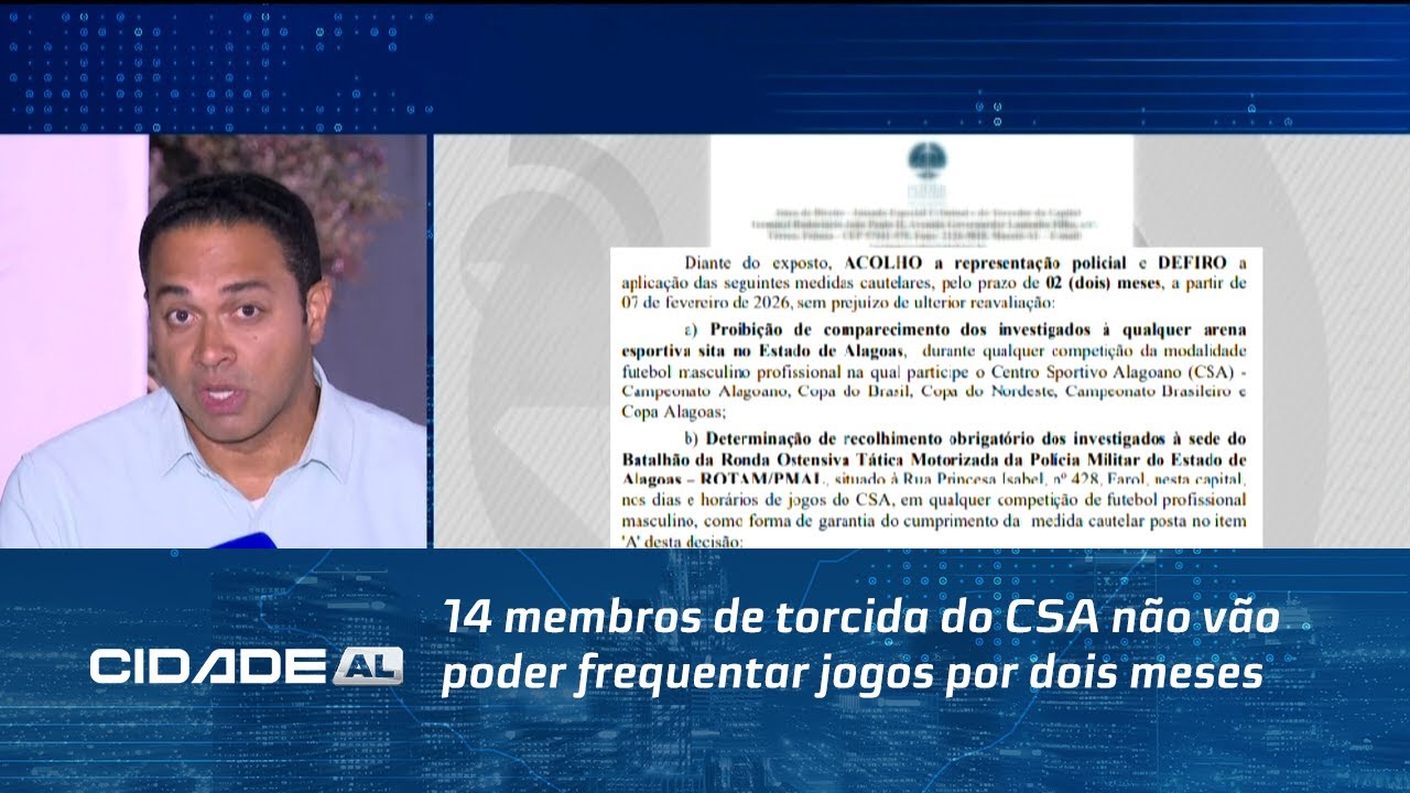 14 membros de torcida do CSA não vão poder frequentar jogos por dois meses