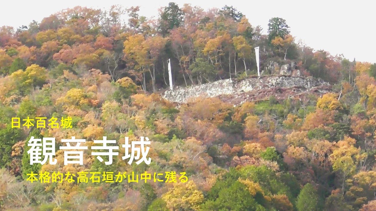 観音寺城　日本百名城no52　日本5大山城　滋賀県近江八幡市　佐々木六角氏　本格的な高石垣が山中に残る