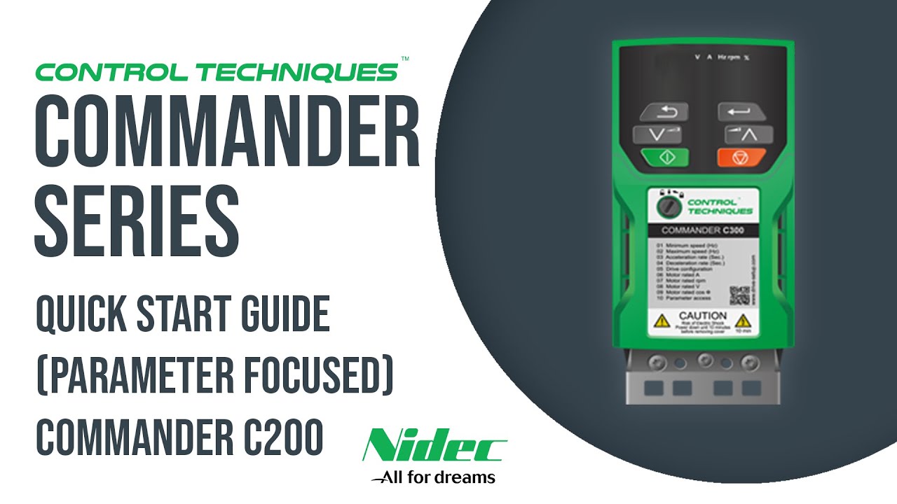 Commander C200 Quick Start Guide Parameter Focused | CONTROL TECHNIQUES | NIDEC
