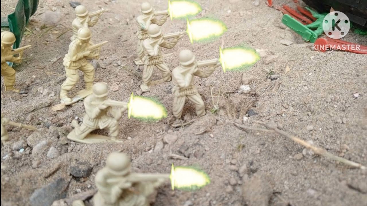 Army men(green army vs yellow army camp attack)plastic army men#am #stop motion