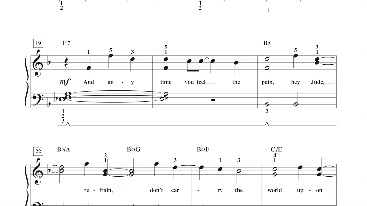 Hey Jude (page 34, Adult Piano Adventures Popular Book 2)