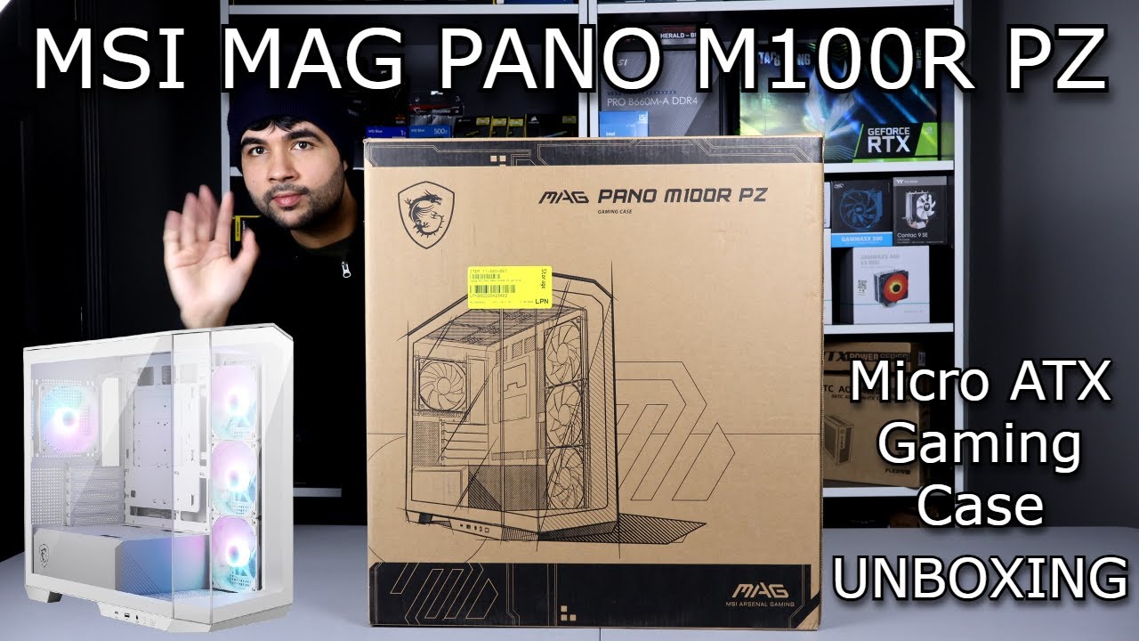MSI MAG PANO M100R PZ | 270-degree Panoramic Display, 4 aRGB Fans | Micro ATX Gaming Case Unboxing