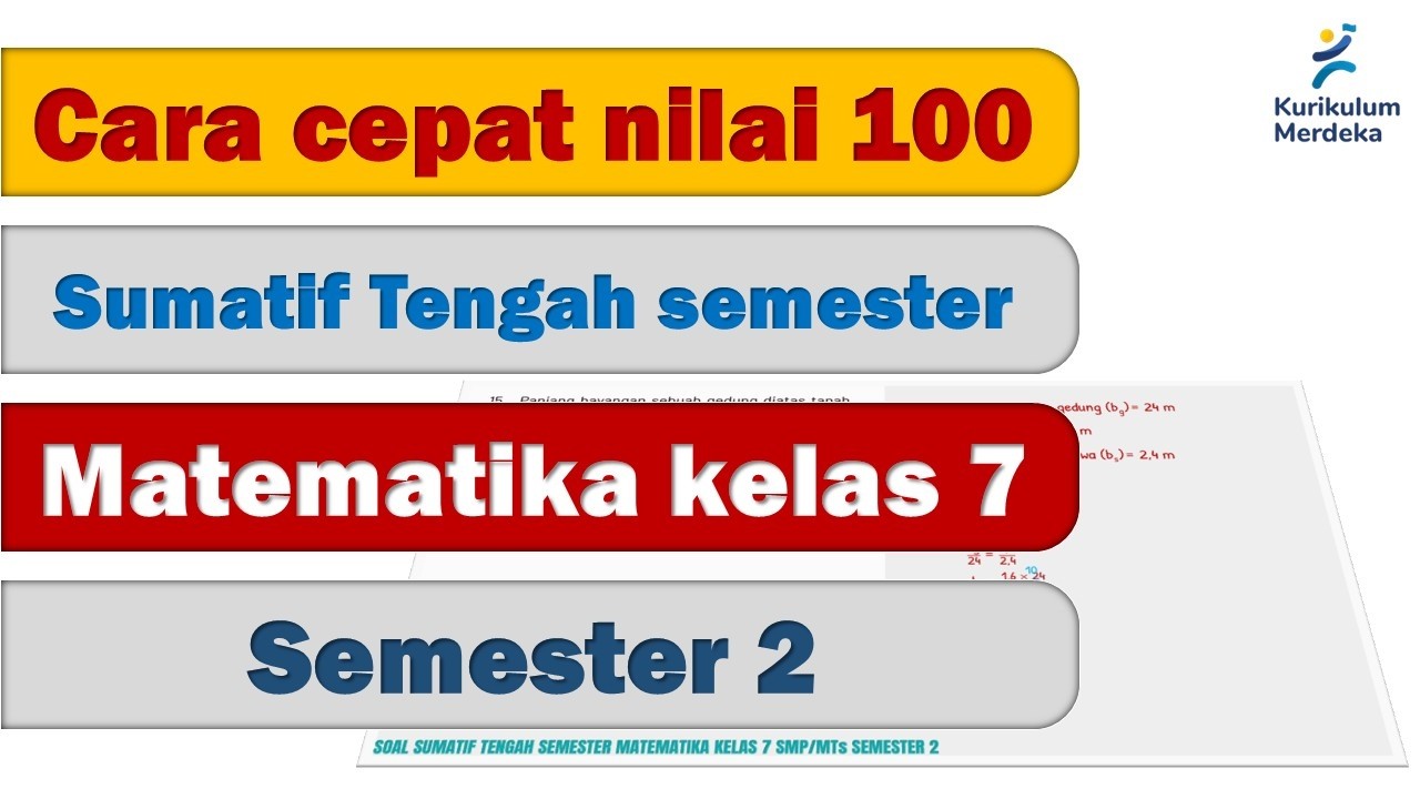 SOAL SUMATIF TENGAH SEMESTER MATEMATIKA KELAS 7 SEMESTER 2 | BENTUK ALJABAR DAN KESEBANGUNAN