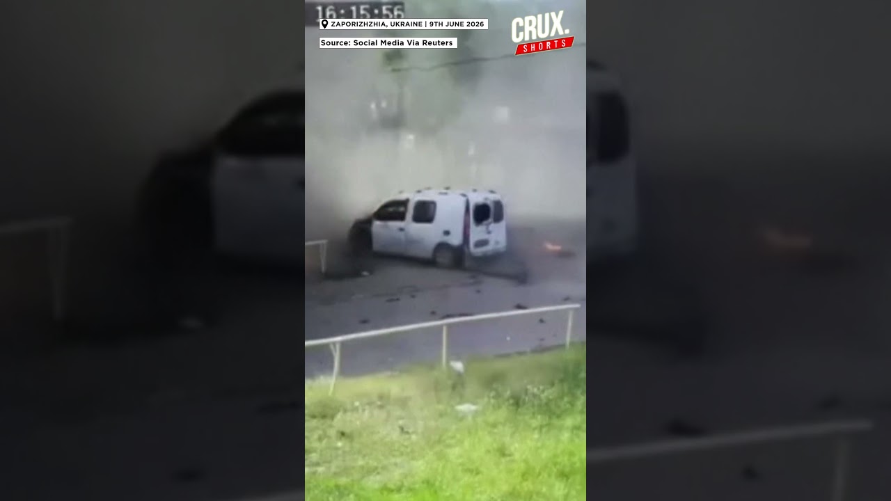 Caught on Cam: Russian Drone Strike Hits Ukraine's Zaporizhzhia In A Fiery Blast