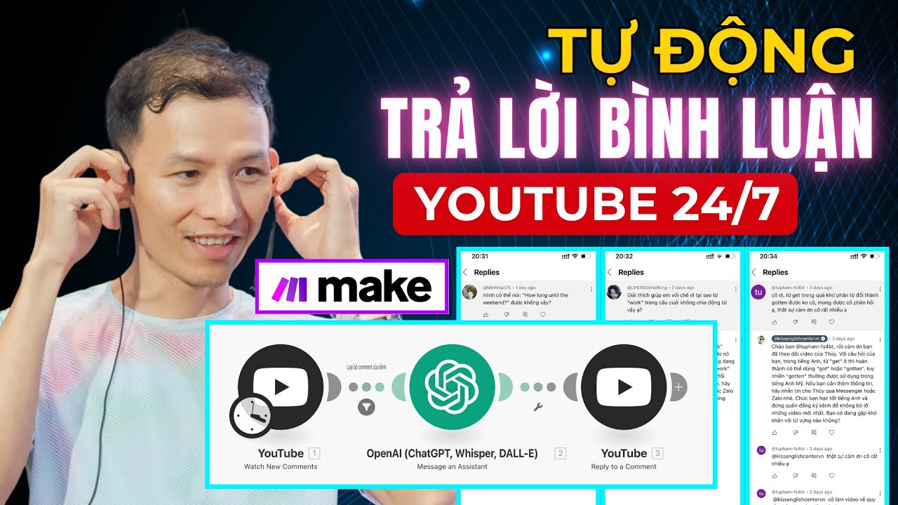 (MỚI) Hướng Dẫn Tự Động Trả Lời Comment YouTube bằng Make.com - Giúp Tăng Tương Tác cho Kênh Youtube