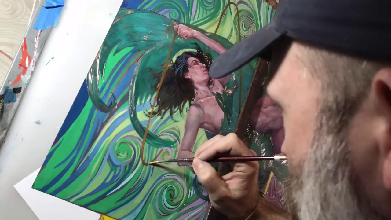 Arting-out #4: 'Koi'  oil on copper painting  Scott M Fischer