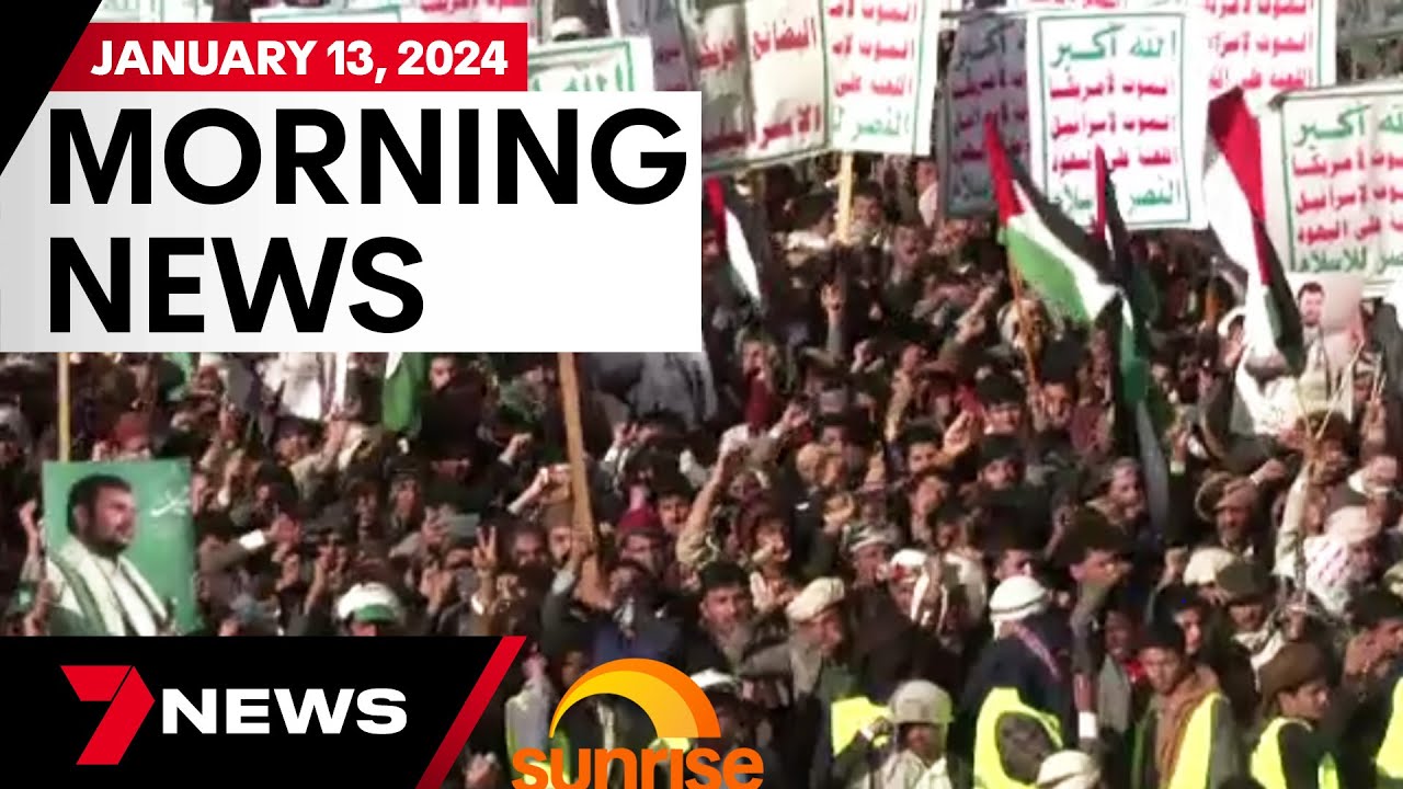 Coordinated airstrike in Yemen sparks massive protest | 7 News Australia