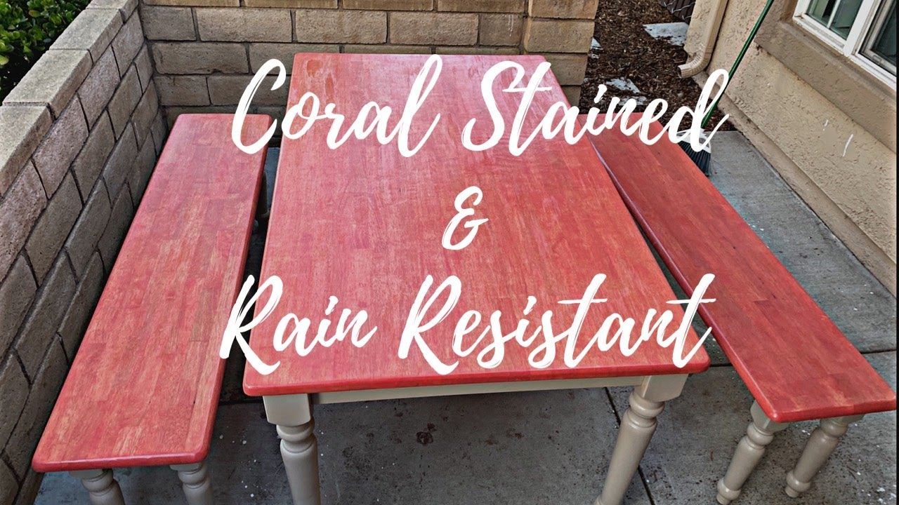 Beachy Coral Outdoor Dining Set Refurb