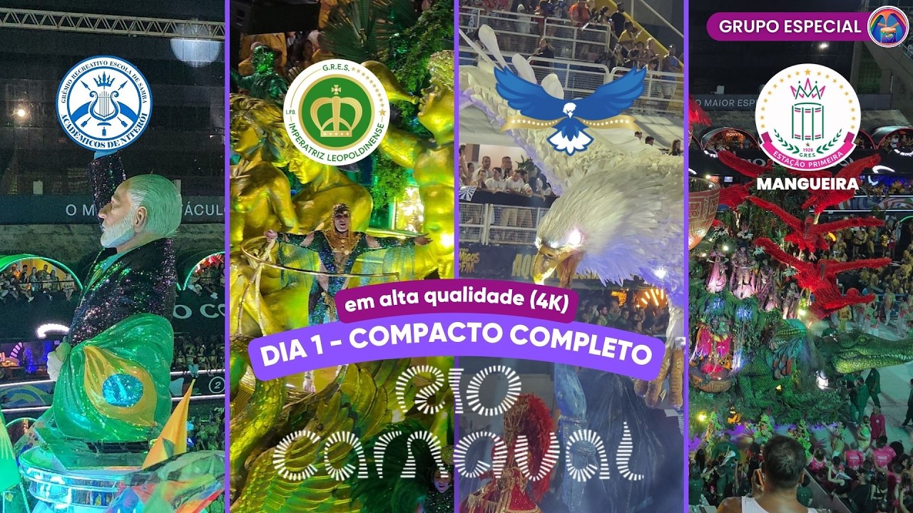 DIA 1 DO GRUPO ESPECIAL RJ | COMPACTO COM DESFILES DE NITERÓI, IMPERATRIZ, PORTELA E MANGUEIRA
