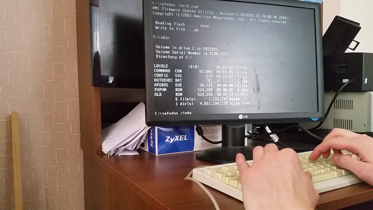 Старичок 478. Прошивка биос платы Asus P4P800-VM в dos