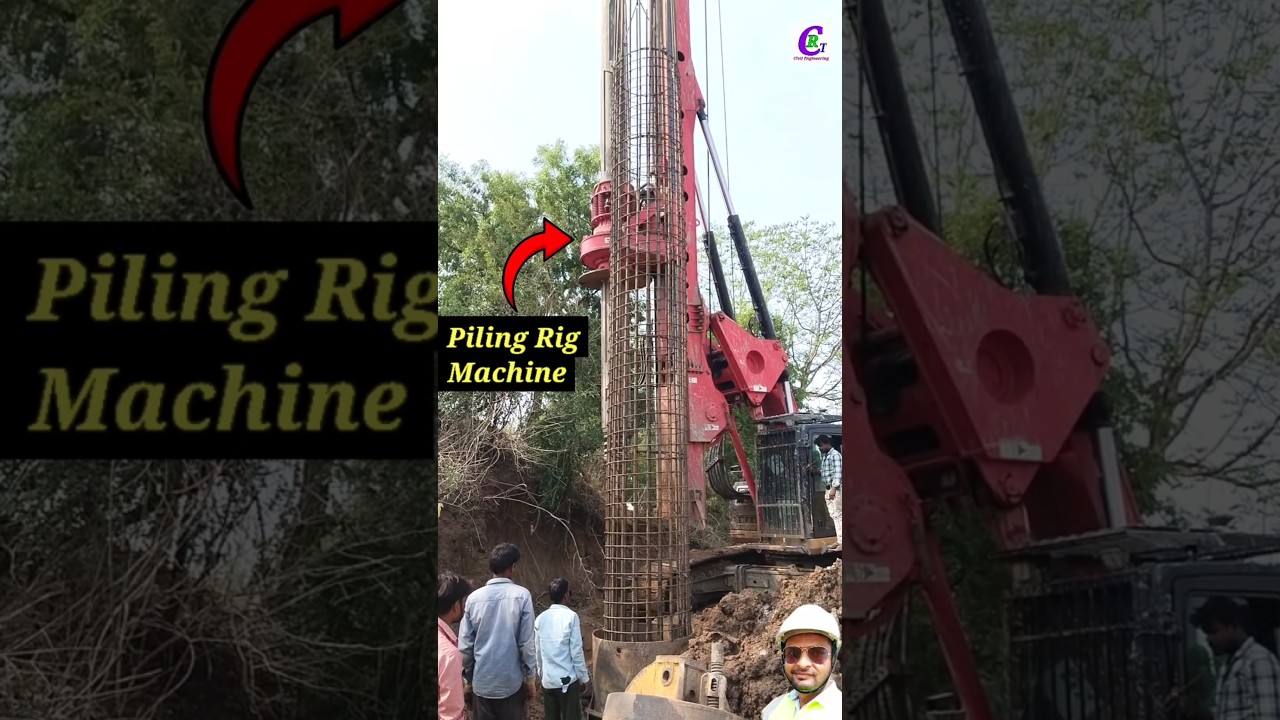 🏗️ Piling Rig Machine | Bridge 🌁Construction🛣️  #pilefoundation #shorts