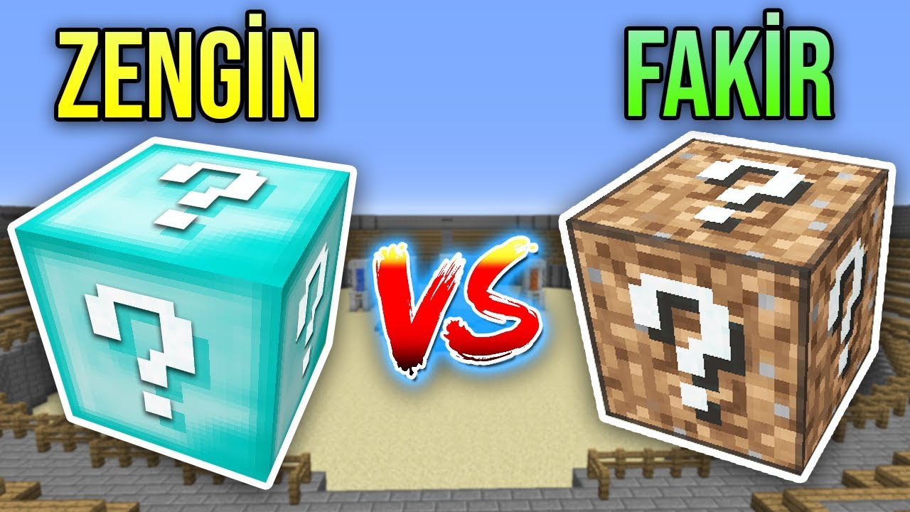 ZENGİN VS FAKİR ŞANS BLOKLARI CHALLENGE - Minecraft