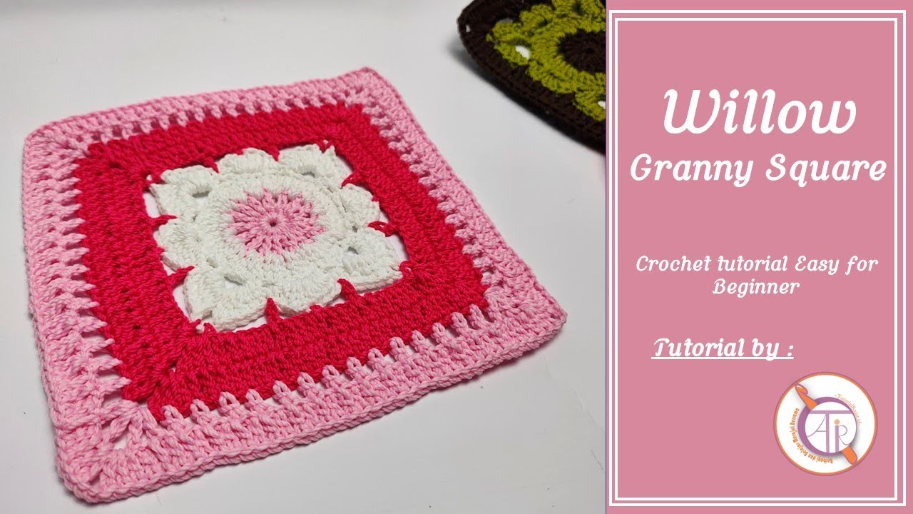 Crochet | Tutorial How to Crochet Willow Granny Square Easy for Beginners