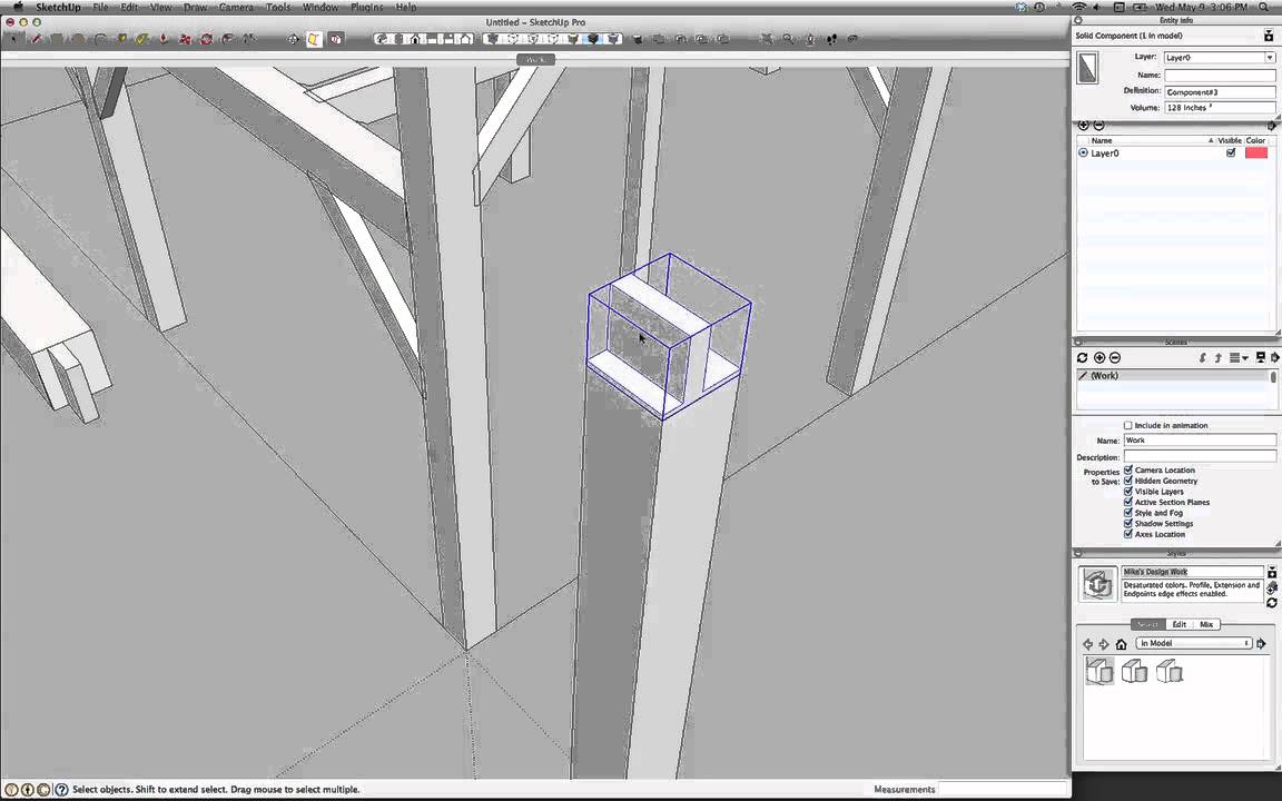 SketchUp - Paste in Place - Timber Joinery