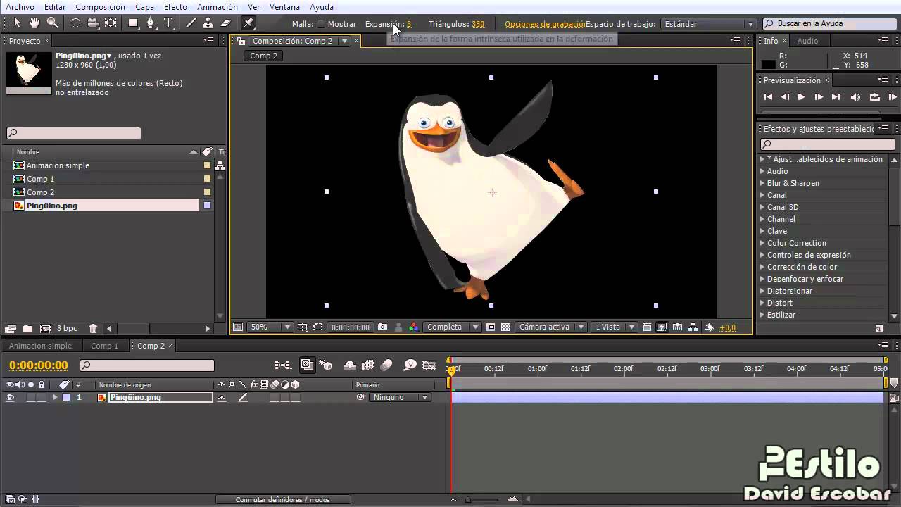 After Effects - Animar una Imagen Tipo1 (Herramienta de Ubicación de Posición Libre)