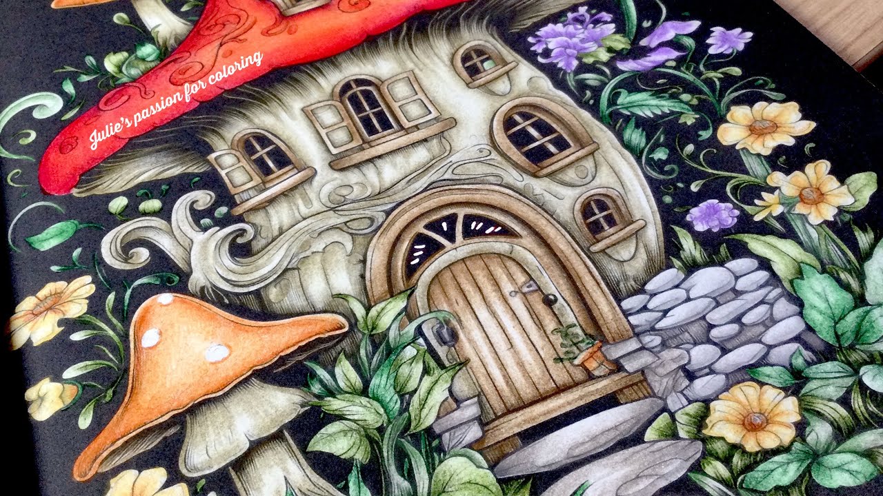 THE MAGICAL MIDNIGHT GARDEN - prismacolor pencils - color along