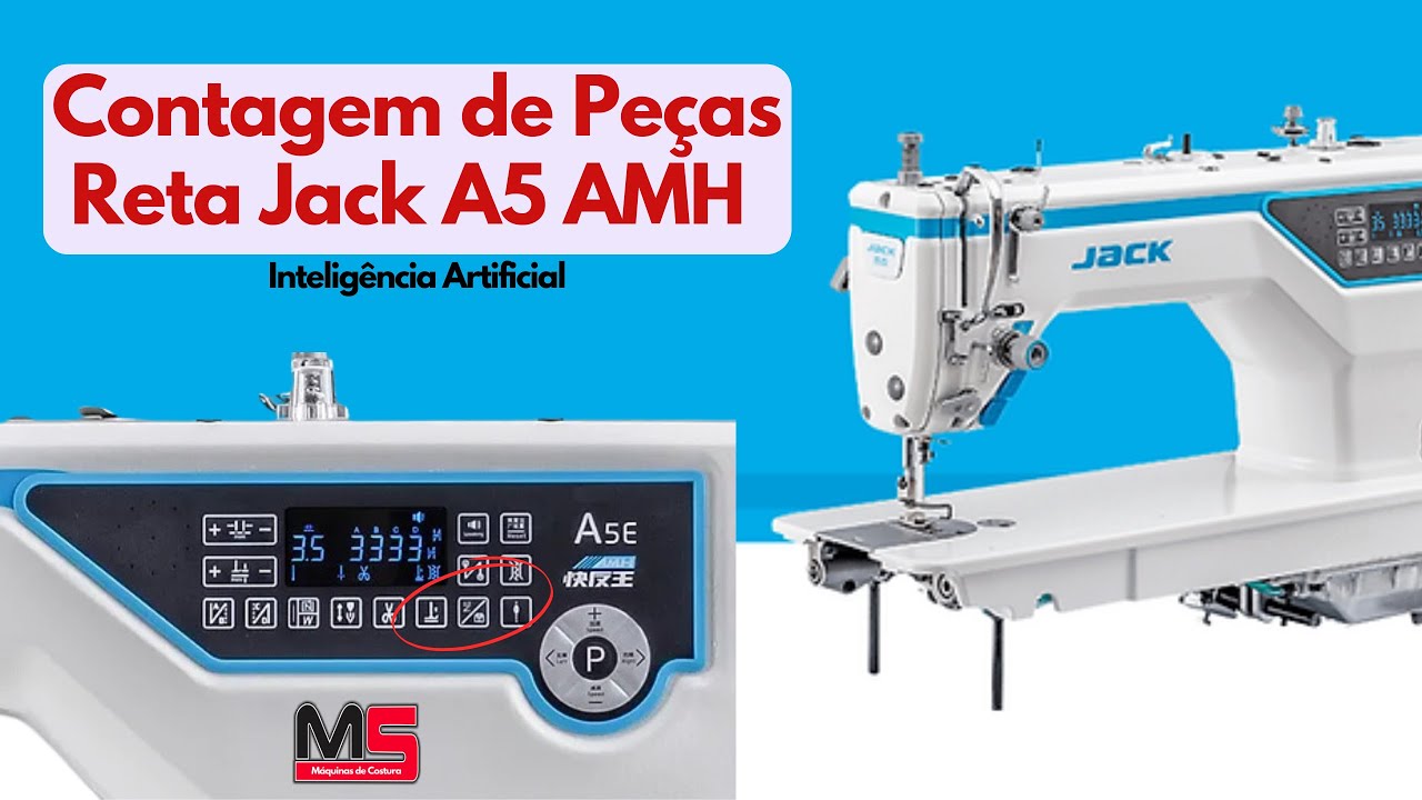 Contagem de Peças por Corte de Linha Reta Jack A5E AMH  #sewing
