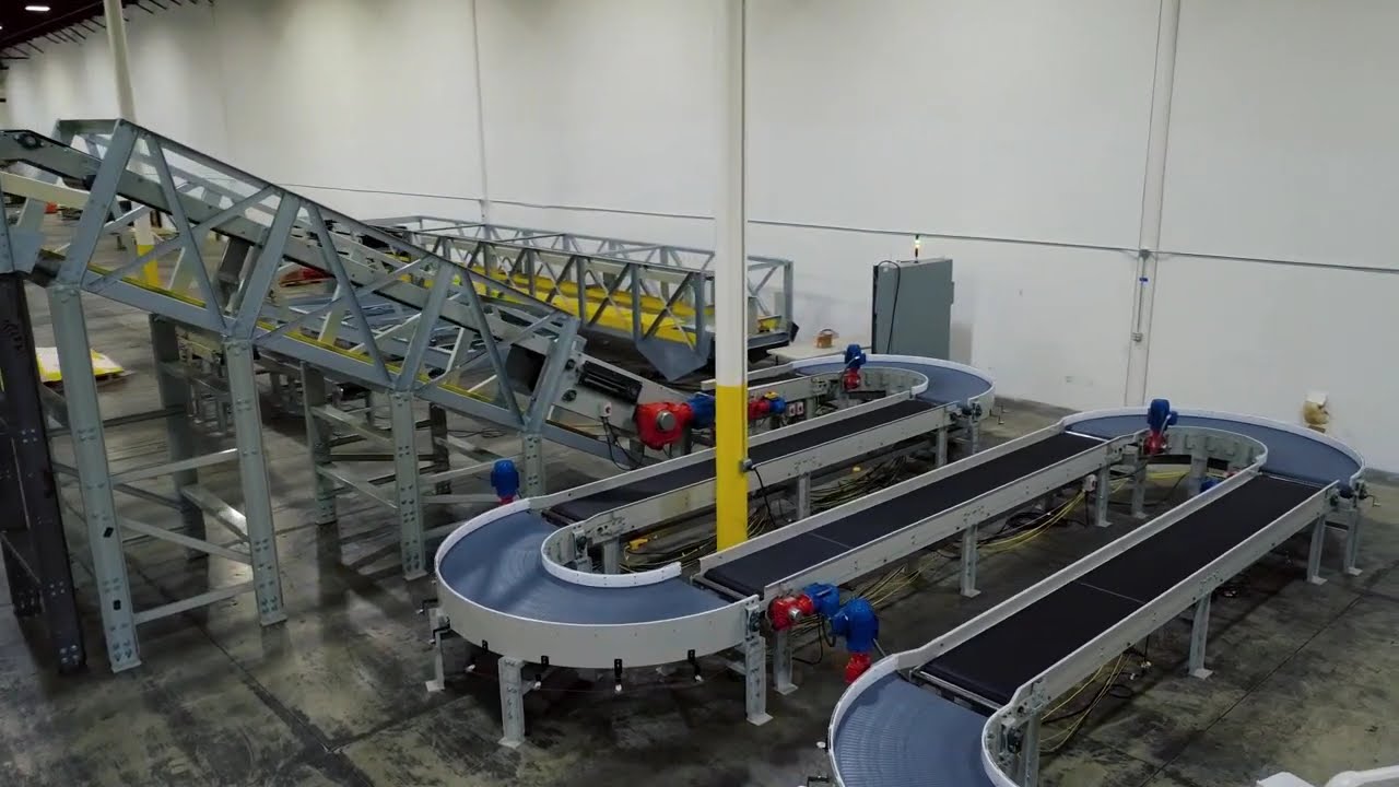 Belt Conveyor System with Zero Tangent Intralox Curves