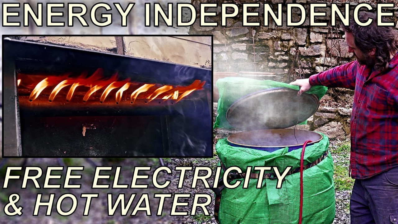 Complete Off Grid Energy System | DIY Electricity & Hot Water - Charcoal Retort