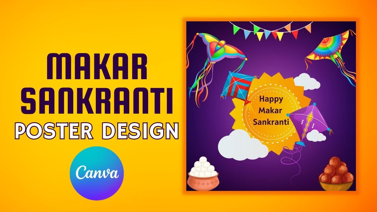 Makar Sankranti festival poster design in canva | DLC Ventures India