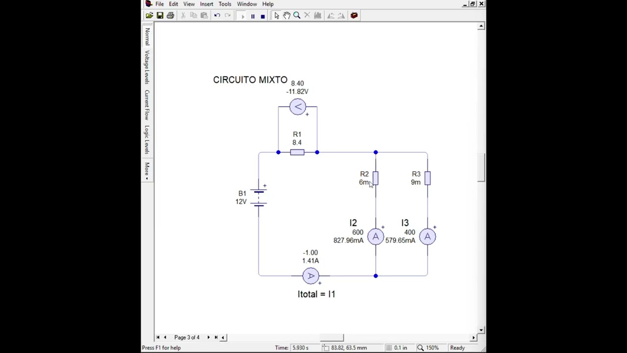 Actividad 4 Practica en protoboard y simulación en LiveWire