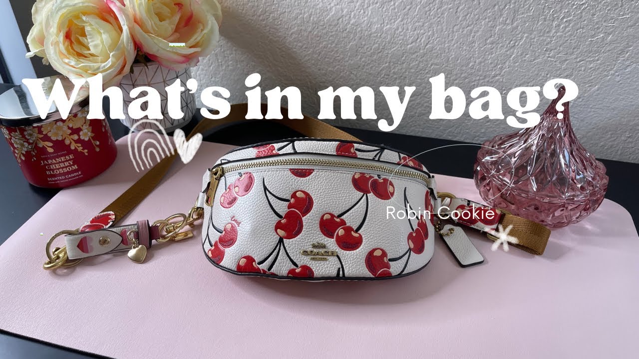 WHAT FITS? Coach cherry belt bag 🍒 (What’s in my bag?)