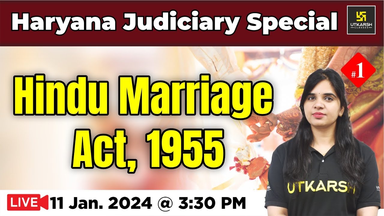 The Hindu Marriage Act 1955 | Haryana Judiciary Special | Utaksrh Classes | Rekha Ma'am