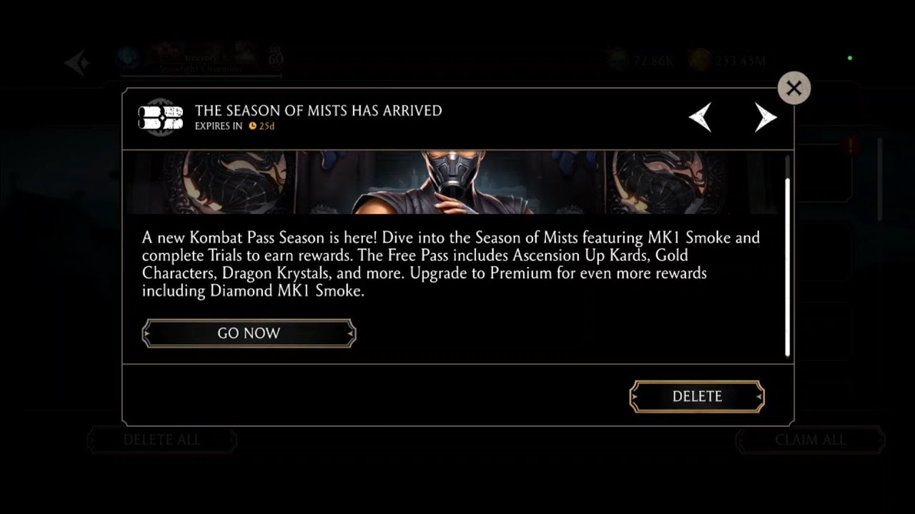 MK Mobile. Kombat Pass Season Of The Mist Also Happy New Years Gift 1 & 2