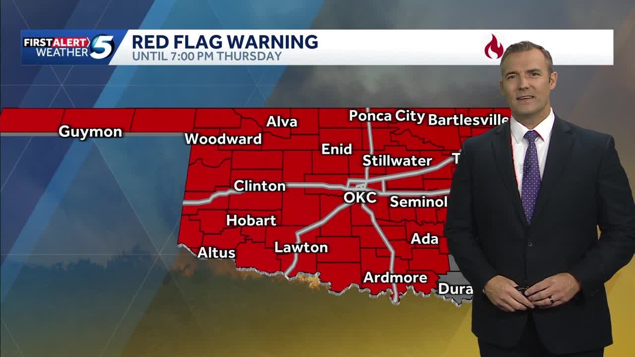 TIMELINE: Fire danger remains high before cold front hits Oklahoma later Thursday
