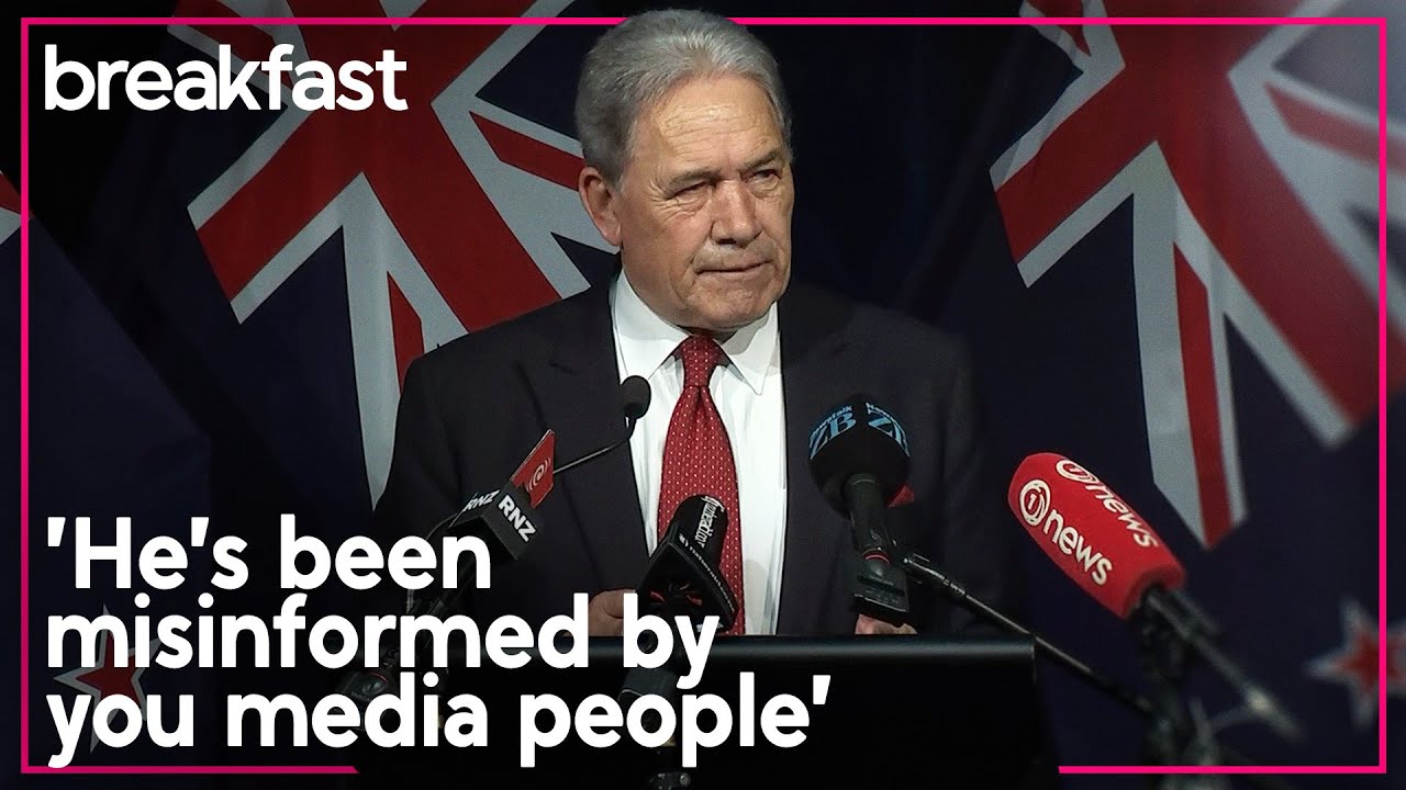 Winston Peters says Luxon 'misinformed' by media | TVNZ Breakfast