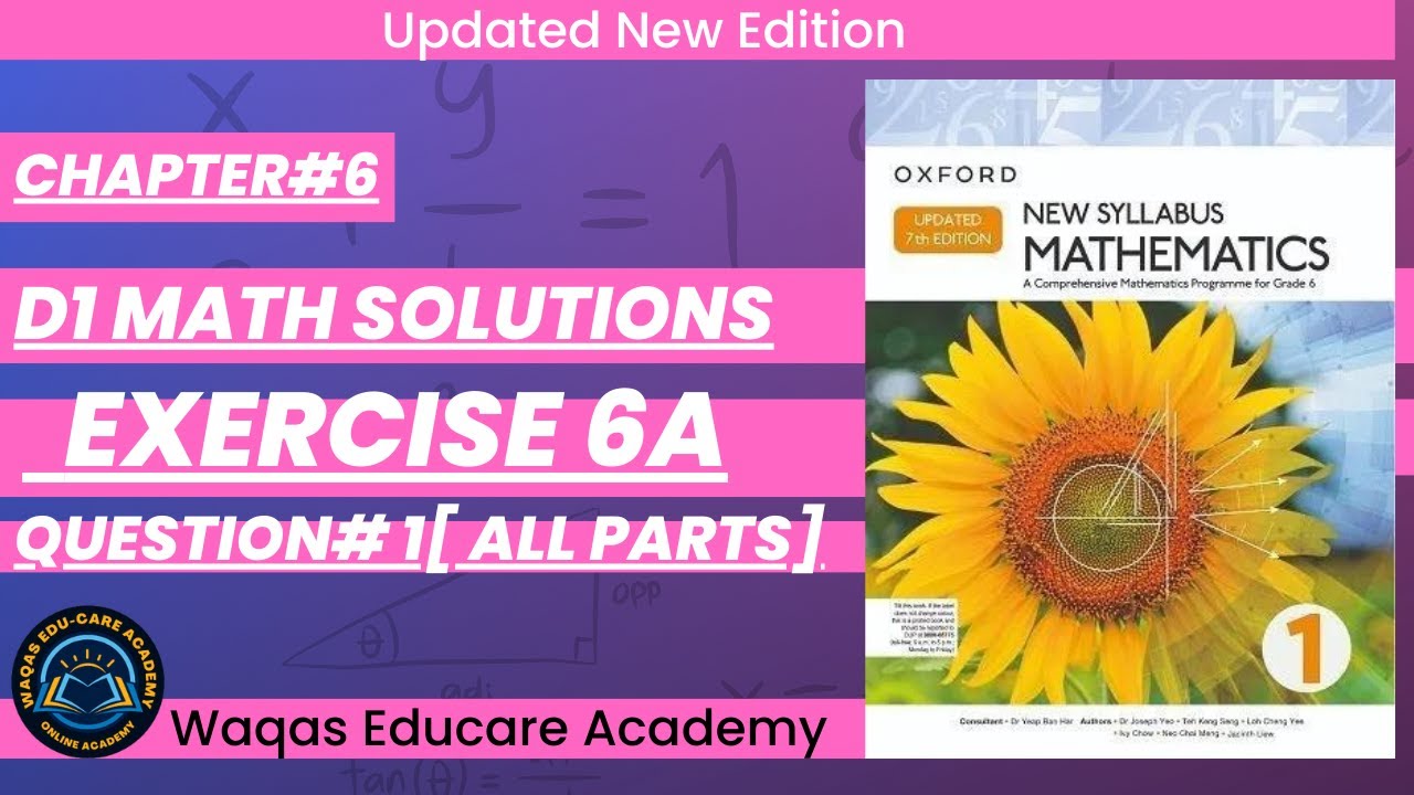 Exercise 6a Q#1(All Parts) #algebra #ex6a #oxfordmath  D1 Math NSM Updated Edition |Chapter 6|#Book1