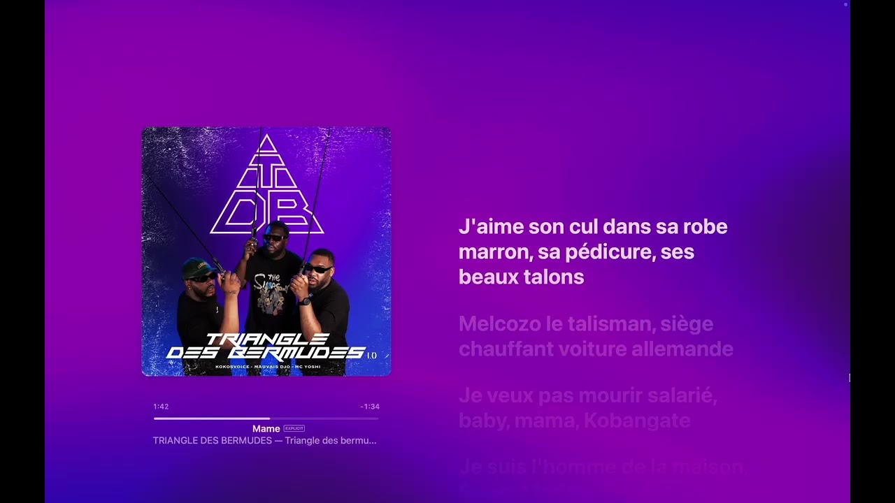 TRIANGLE DES BERMUDES - Mame (Paroles) (feat. MC YOSHI, Mauvais djo & Kokosvoice)