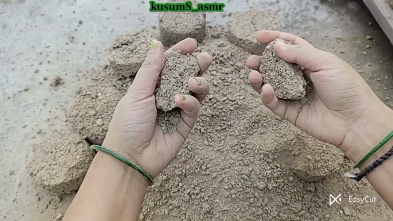 Part 1: Dry floor crumbling series//yellow 💛 concrete texture 😴 satisfying dusty crispy texture 🤤😁 