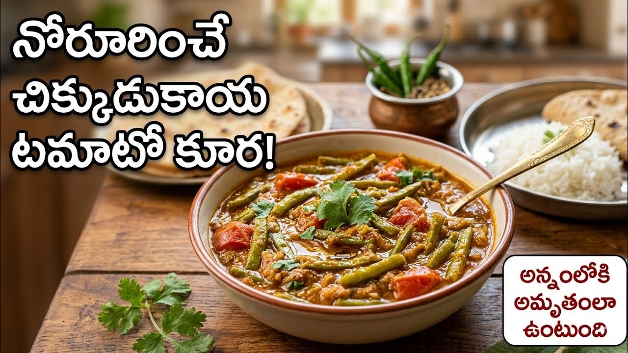 చిక్కుడుకాయ టమాటో కూర ఇలా చేస్తే వేడి వేడి అన్నంలోకి అదిరిపోతుంది!😋Chikkudukaya Tomato Curry Recipe 