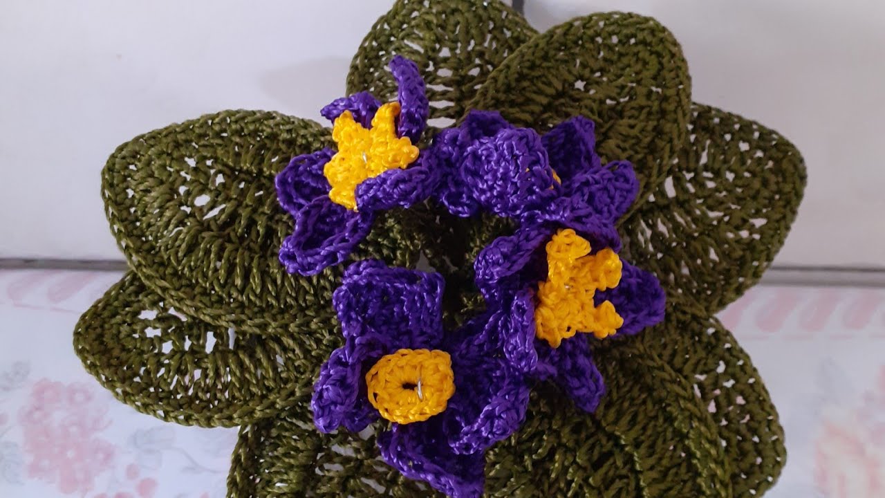 Violeta  de crochê  parte ( 1)
