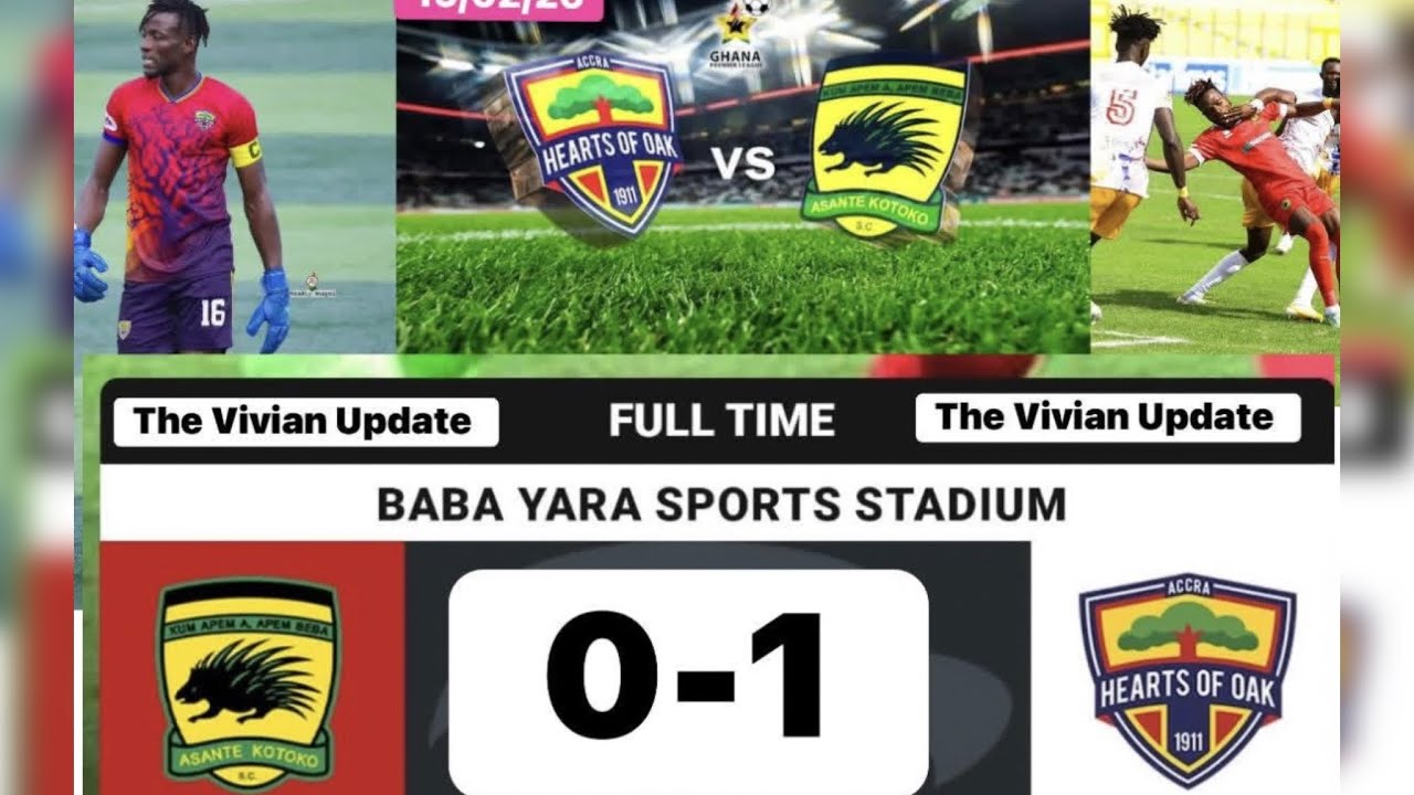 Accra hearts of oak wins 1 goal against Kumasi Asante Kotoko at the baba Yara sports stadium 
