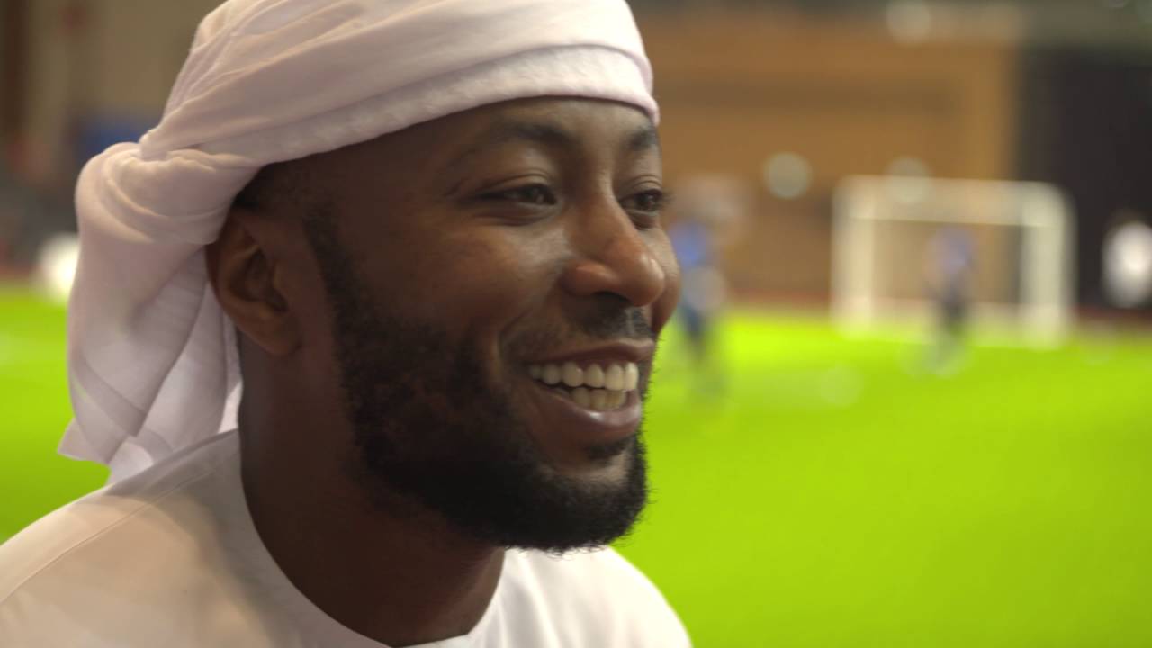 Omar Abdulrahman, Ismail Matar and Ali Mabkhout at the Abu Dhabi Sports Festival