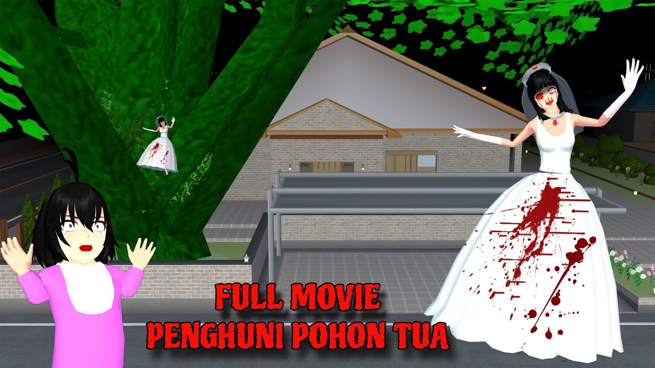 Ada Hantu Kuntilnak Penghuni Pohon Tua Dirumah Yuta Dan Mio Full Movie || Sakura School Simulator