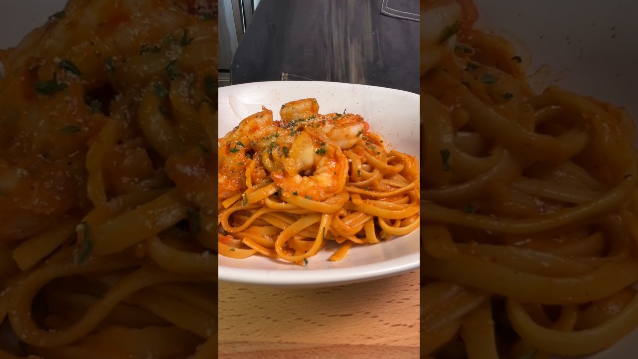 30 minute creamy shrimp pasta  #quickrecipes #cooking