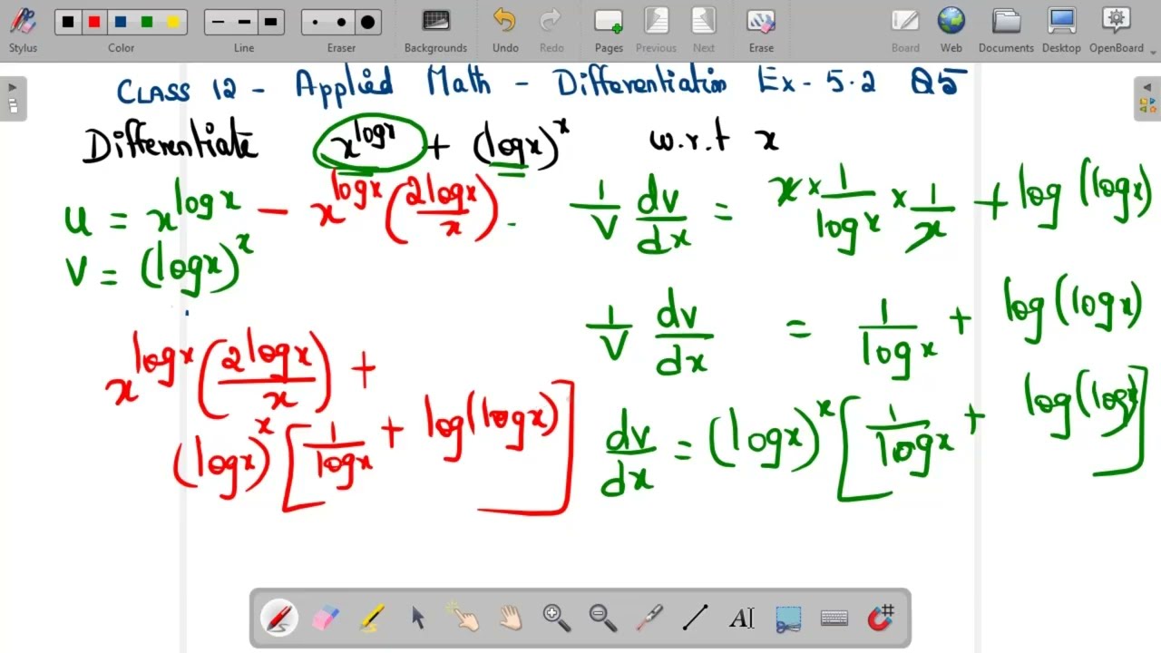 Differentiate x^(log x)+ (log x)^x w.r.t x #differentiation, #news , #maths, #class12maths