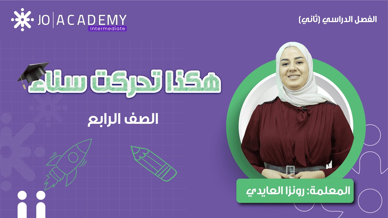 🚀📚 هكذا تحركت سناء | لغة عربية - الصف الرابع 🏫✏️ | مع المعلمة رونزا العايدي ✅