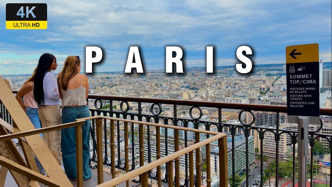 Inside The Eiffel Tower, And Walking  In The Most Beautiful location In Paris, 4k HDR, 2024