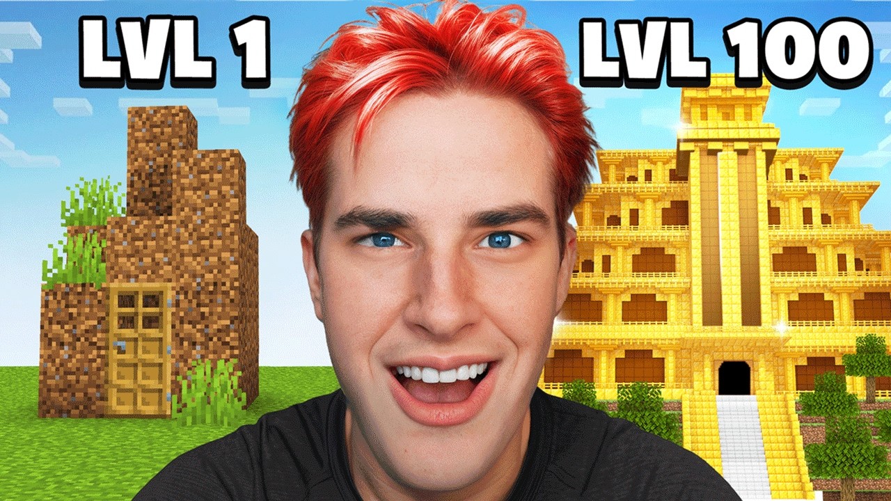 Битва построек с 1 по 100 уровень в Minecraft!