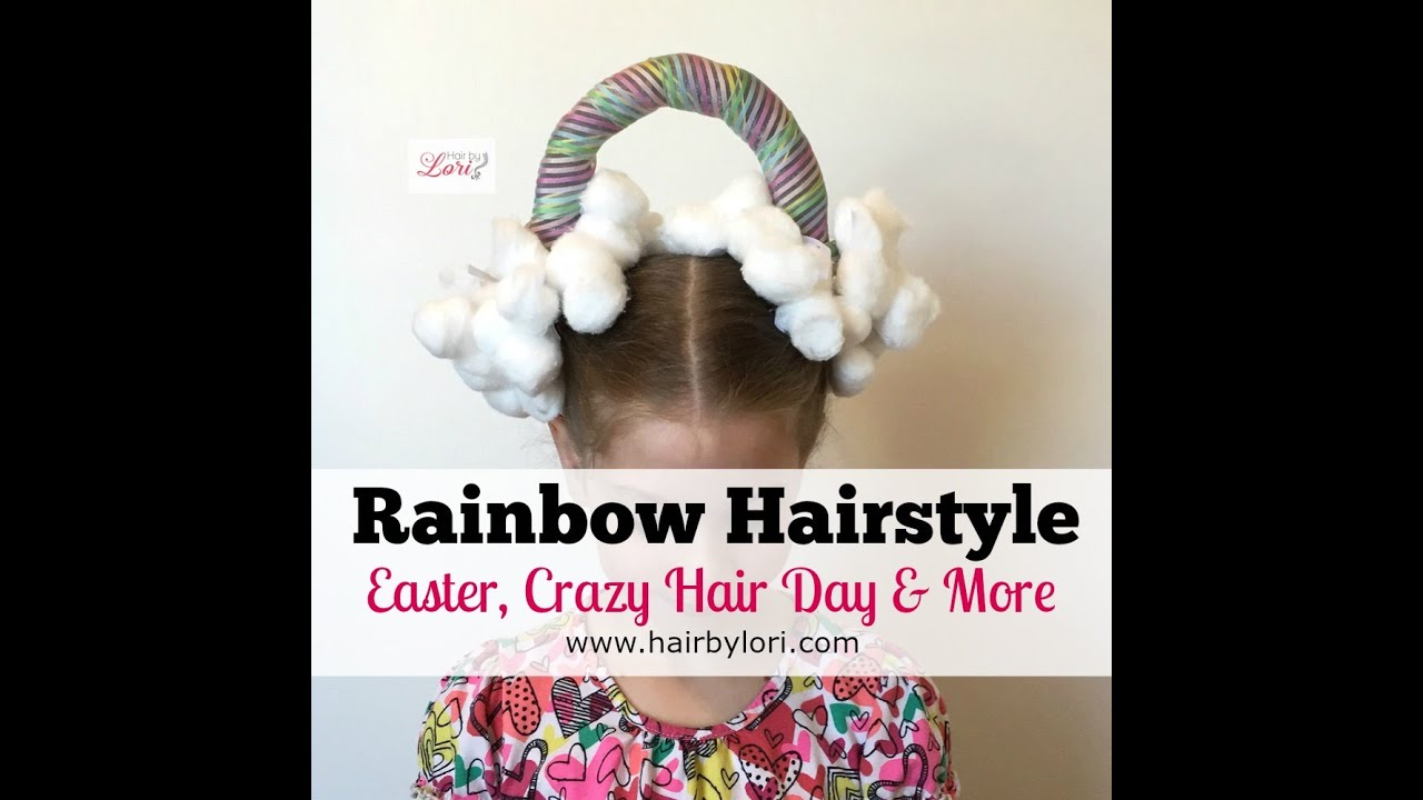 Rainbow Hairstyle - For Easter, Crazy Hair Day & More
