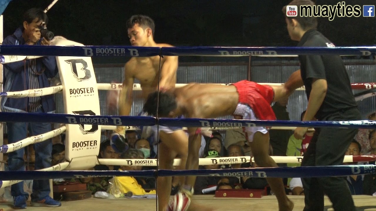 Muay Thai - Inseedam vs Nongmai (อินทรีย์ดำ vs น้องใหม่) - Booster Fight Gear, Roi Et, Thailand