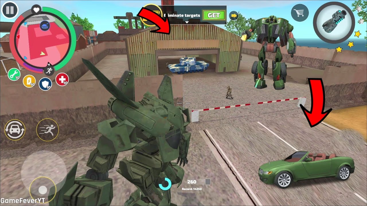 Rope Hero Vice Town (Transformer Jet Airplane Fight Police Car Robot and Army Tanks) Police Car - HD